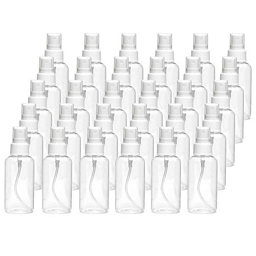 30 Pack 30ml(1oz) Fine Mist Mini Clear Spray Bottles with Pump Spray Cap Refillable-Reusable Empty Plastic Bottles Travel Bottle for Essential Oils,Travel,Perfumes