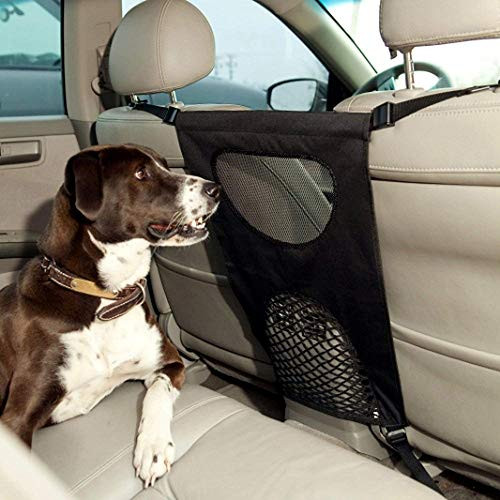 Wotendy Dog Car Barrier Seat Mesh Obstacle, Universal Stretchy Backseat Barrier Net Stopper from Children and Pets