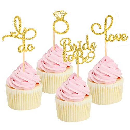Bridal Shower Cupcake Topper, Sparkling Glitter Gold Bride to Be, Diamond Ring, Love I Do Cupcake Toppers for Engagement Wedding Bachelorette Party Bridal Shower (24 Pcs ) Bridal Shower Cupcake Topper, Sparkling Glitter Gold Bride to Be, Diamond Ring, Love I Do Cupcake Toppers for Engagement Wedding Bachelorette Party Bridal Shower (24 Pcs )