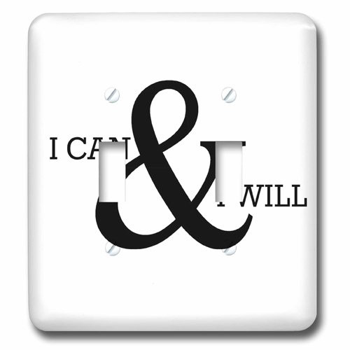 3dRose lsp_201889_2 I Can and I Will Black Lettering on White Background Double Toggle Switch