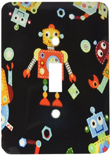 3dRose lsp_39098_1 Robots On Single Toggle Switch Black/Orange/red/Yellow