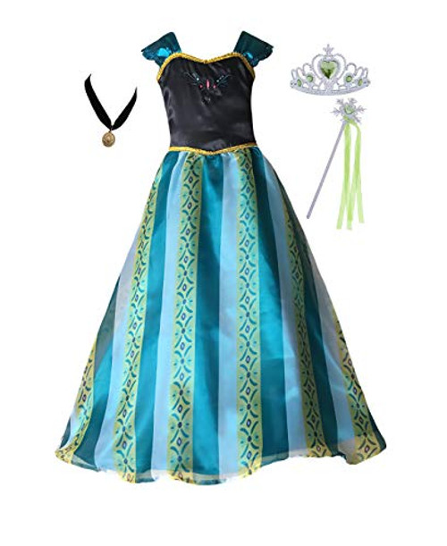 Cokos Box Girls Coronation Dress Princess Costume Necklace Tiara Wand Set 7 to 8 Years, Amazon Green Cokos Box Girls Coronation Dress Princess Costume Necklace Tiara Wand Set 7 to 8 Years, Amazon Green