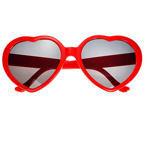 Fashion Large Women Lady Girl Oversized Heart Shaped Retro Sunglasses Cute Love Eyewear (red)