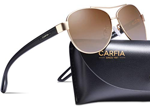 Carfia Polarized Sunglasses for Women UV Protection Outdoor Glasses Ultra-Lightweight Comfort Frame