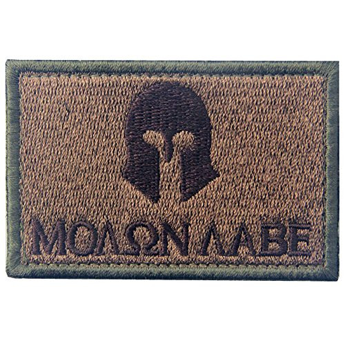 Tactical Molon Labe Spartacus Milltary Embroidered Applique Morale Hook & Loop Patch - Coyote Brown Tactical Molon Labe Spartacus Milltary Embroidered Applique Morale Hook & Loop Patch - Coyote Brown