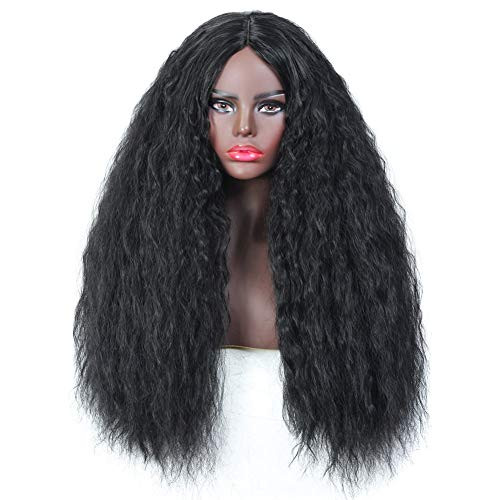 26 Inch Lace Front Wigs Wavy Curly Hair Glueless Lace Wig Wet and Wavy Long Loose Curly Wigs Synthetic Heat Resistant Fiber Natural Black Hair Wig For Black Women 26 Inch Lace Front Wigs Wavy Curly Hair Glueless Lace Wig Wet and Wavy Long Loose Curly Wigs Synthetic Heat Resistant Fiber Natural Black Hair Wig For Black Women