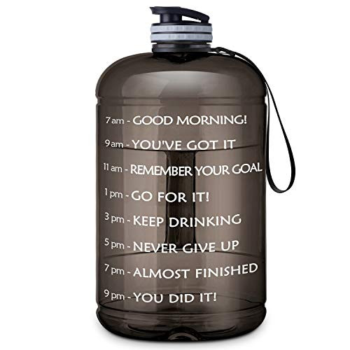 Gallon Water Bottle Portable Water Jug - Fitness Sports Daily Water Bottle with Motivational Time Marker, Leak-Proof Gym Bottle for Outdoor Camping (73 Oz, Black) Gallon Water Bottle Portable Water Jug - Fitness Sports Daily Water Bottle with Motivational Time Marker, Leak-Proof Gym Bottle for Outdoor Camping (73 Oz, Black)