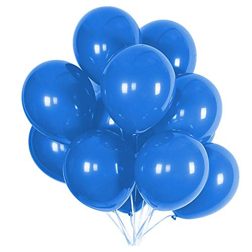 Party Balloons; 12-inch Latex Balloons 50 pcs, Wedding, Birthday Party, Baby Shower, Christmas Party Decorations (Blue)