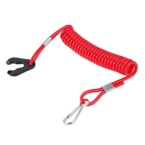 Keenso Universal Tether Switch - Motorcycle Outboard Engine Kill Stop Switch Key Lawn Mowers Emergency Switch with Tether Lanyard Cord