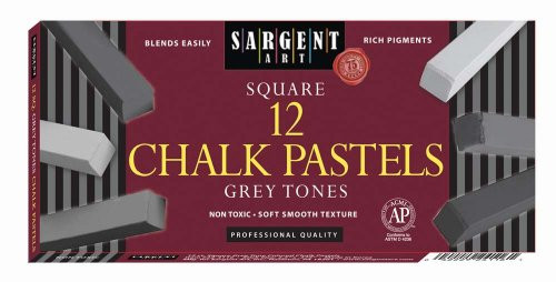 Sargent Art 22-4116 12-Count Gray Tone Square Pastels