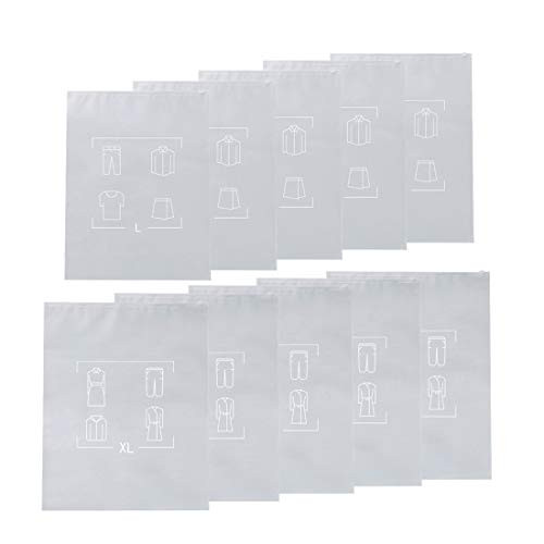 Travel Luggage Storage Bag With Zipper Closure, Waterproof Pouch EVA Soft Transparent Bags for Suit Clothes Shoes Toiletry Makeup Organizer -10 pack (5L+5XL) Travel Luggage Storage Bag With Zipper Closure, Waterproof Pouch EVA Soft Transparent Bags for Suit Clothes Shoes Toiletry Makeup Organizer -10 pack (5L+5XL)