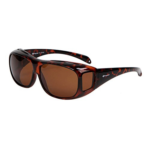 Freeprint Polarized Solar Shield Fit Over Glasses Driving, Leopard, Size No Size