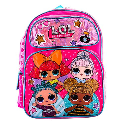 L.O.L Surprise! Backpack Book Bag Travel Bag Kindergarten Elementary 4 Dolls (16" Carry Bag)