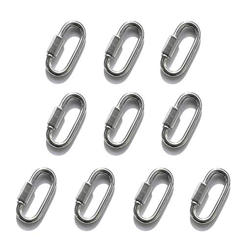 10Pcs 316 Stainless Steel Quick Link Chain Connector 5/32"(4mm) Marine Grade