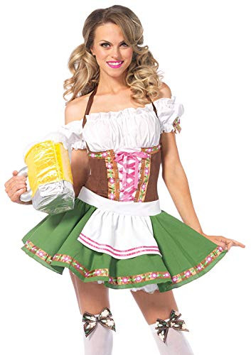 Leg Avenue Women's Beer Babe Oktoberfest Costume, Brown/Green, Large