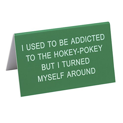 About Face Designs Hokey-Pokey Desk Sign Large Green