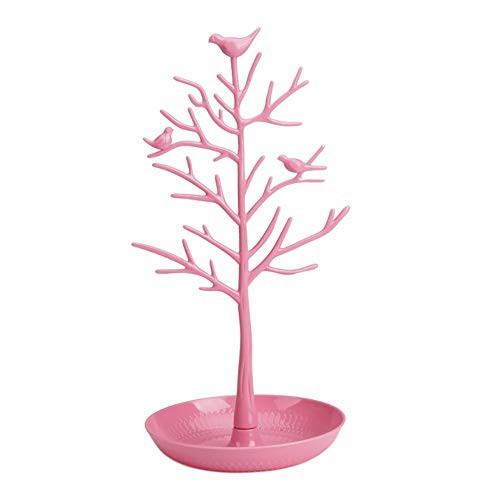 ChezMax Plastic Birds Tree Stand Jewelry Display Necklace Earring Bracelet Holder Organizer Rack Tower, Pink, 11.8 Inch (Renewed) ChezMax Plastic Birds Tree Stand Jewelry Display Necklace Earring Bracelet Holder Organizer Rack Tower, Pink, 11.8 Inch (Renewed)