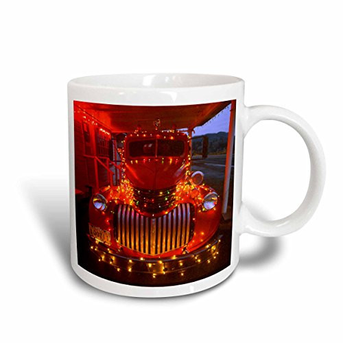 3dRose 93502_5 USA, Oregon Vintage fire Truck with lights-US38 BJA0234-Jaynes Gallery Two Tone Red Mug 11 oz White