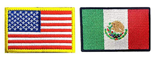 US Flag Mexican Flag Patch, Antrix 2 Pack Military Tactical Morale American Flag Mexico Flag Patches