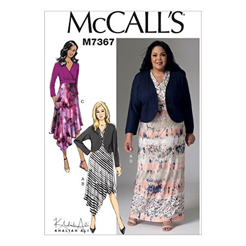 McCall's Patterns M7367 Misses'/Women's Shrug and Surplice Dresses, Size RR (18W-20W-22W-24W)