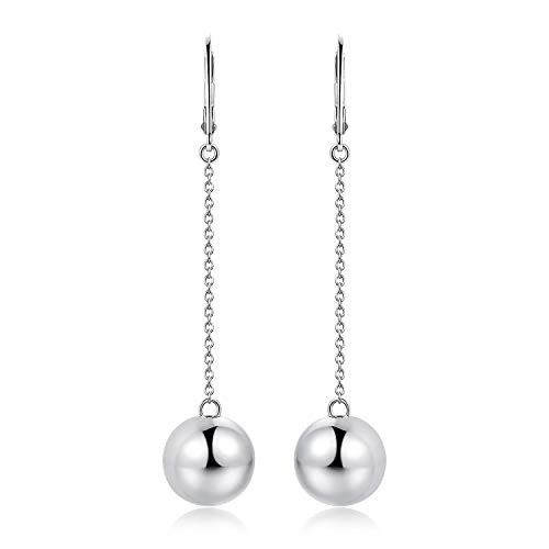 Rhodium Plated 925 Sterling Silver Ball Drop Earrings Rhodium Plated 925 Sterling Silver Ball Drop Earrings
