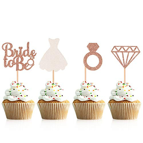 Donoter 48 Pcs Glitter Bride to be Cupcake Toppers Diamond Ring Wedding Dress Cupcake Picks for Wedding Engagement Bridal Shower Party Decorations Donoter 48 Pcs Glitter Bride to be Cupcake Toppers Diamond Ring Wedding Dress Cupcake Picks for Wedding Engagement Bridal Shower Party Decorations