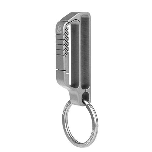 FEGVE Belt Key Ring Holder Titanium Quick Release Integrated Spring Belt Key Clip (BKC)