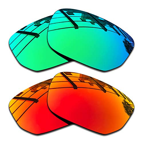 SEEABLE Premium Polarized Mirror Replacement Lenses for Oakley Style Switch OO9194 Sunglasses - Jade Mirror+Fire Orange Mirror
