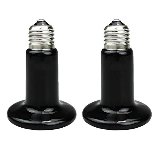 Lucky Farm 110V 2 Pack Reptile Heat Lamp Ceramic Infrared Heat Emitter Brooder Coop Bulb Light (200W)