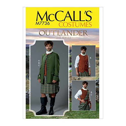 McCall Patterns M7736 MWW Men's Costume from Outlander: The Series, Size 38-40-42-44