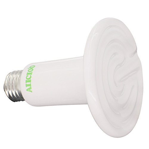 Ceramic Infrared Heat Emitter - Aiicioo 150W Brooder Coop Pet Infrared Heat Lamp Bulb, White