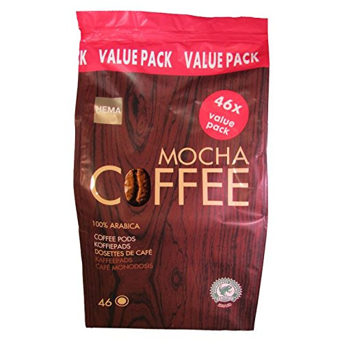 46 Dutch Mocha Coffee Pods for Senseo Type Coffee Makers By HEMA