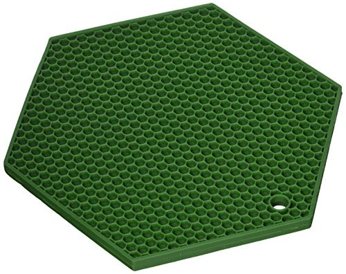 Lamson HoneyComb HotSpot Pot Holder, 7" x 7", Green, Silicone