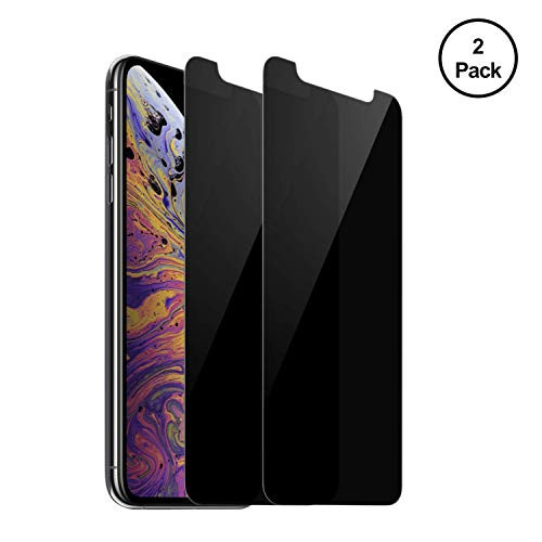 Entwth Cell phone Screen Protector(Black,2 Pack),Compatible iPhone 11 Pro/Xs/X Privacy Screen Protector 9H Hardness Anti-Spy Tempered Glass Screen Premium Anti-Scratch/Fingerprint,Easy Install Bubble Free