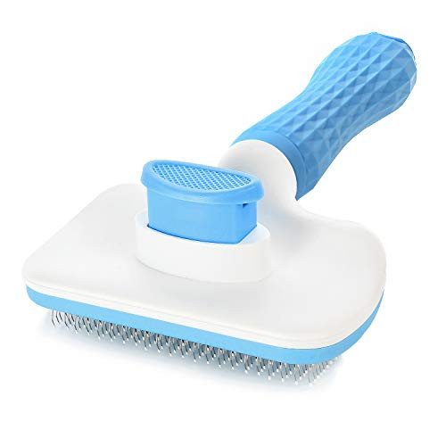 Self Cleaning Slicker Brush -Dog Brush & Cat BrushPet Grooming Brush- Shedding Grooming Tools-Gently Removes Loose Undercoat, Mats and Tangled Hair