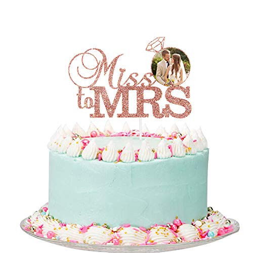 Rose Gold Glitter Miss To Mrs Cake Topper - Bridal Shower Cake Decorations, Bridal Shower Cake Topper, Bridal Shower Party Decorations
