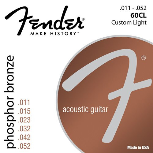 Fender 60CL Acoustic Guitar Phosphor Bronze Ball End Strings, 11-52