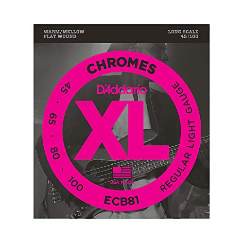 D'Addario ECB81 Chromes Bass Guitar Strings, Light, 45-100, Long Scale