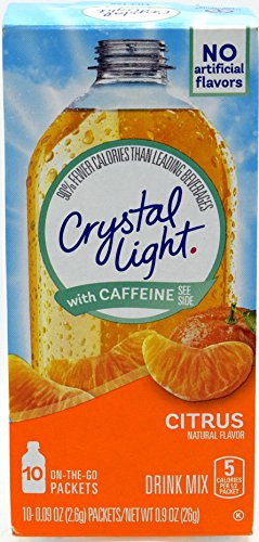 Crystal Light On The Go Citrus With Caffeine Drink Mix, 10-Packet Box (Pack of 10)