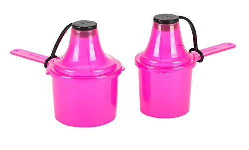 The Scoopie Portable Scoop with Attached Funnel Supplement Dispenser | Post Workout Container - Protein Multi Pack (2 Count) (Blue) (Pink)