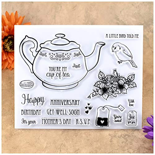Kwan Crafts Happy Birthday Anniversary Get Well Soon Mother's Day Clear Stamps for Card Making Decoration and DIY Scrapbooking