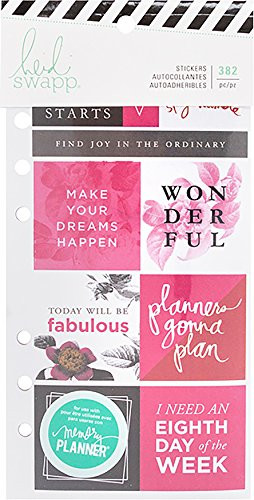 American Crafts Heidi Swapp Memory Planner Cardstock Stickers-Fresh Start, Elegant, 4x7 inch sheets