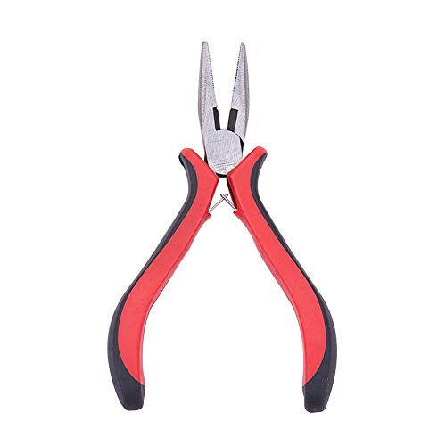LiQunSweet Flat Nose Jewelry Bending Beading Pliers Flat Nose Chain-Nose Pliers with Polishing Carbon-Hardened Steel Color Black/Red 13.2cm/5inch Long LiQunSweet Flat Nose Jewelry Bending Beading Pliers Flat Nose Chain-Nose Pliers with Polishing Carbon-Hardened Steel Color Black/Red 13.2cm/5inch Long