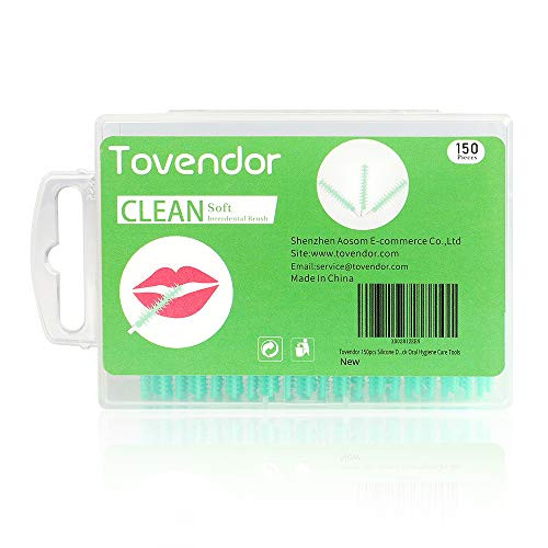 Tovendor 150pcs Silicone Dental Floss Interdental Brush Teeth Stick Soft Toothpick Oral Hygiene Care Tools