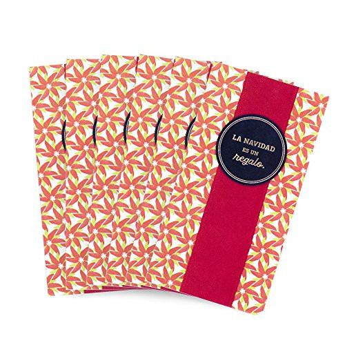 Hallmark Vida Spanish Christmas Money or Gift Card Holder Card Assortment, Red Poinsettias (6 Cards with Envelopes)