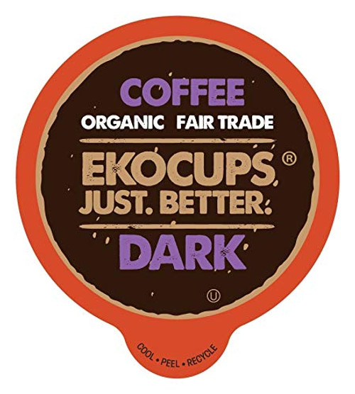 EKOCUPS Artisan Organic Dark Coffee, Dark Roast, in Recyclable Single Serve Cups for Keurig K-cup Brewers, 40 count EKOCUPS Artisan Organic Dark Coffee, Dark Roast, in Recyclable Single Serve Cups for Keurig K-cup Brewers, 40 count