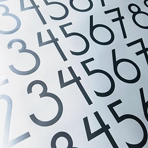 Modern Style Die Cut Vinyl Numbers (3 inch Metallic Silver Gray)