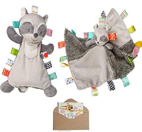 TAGGIES Soothing Raccoon Baby Gift Set- Baby Harley Lovey, Character Security Blanket and Gift Card-3 Items