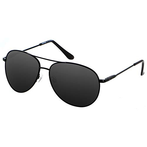 Aviator Sunglasses for Women Oversized Men Polarized UV400 Protection Classic Sun Glasses Black ANDWOOD AVALON