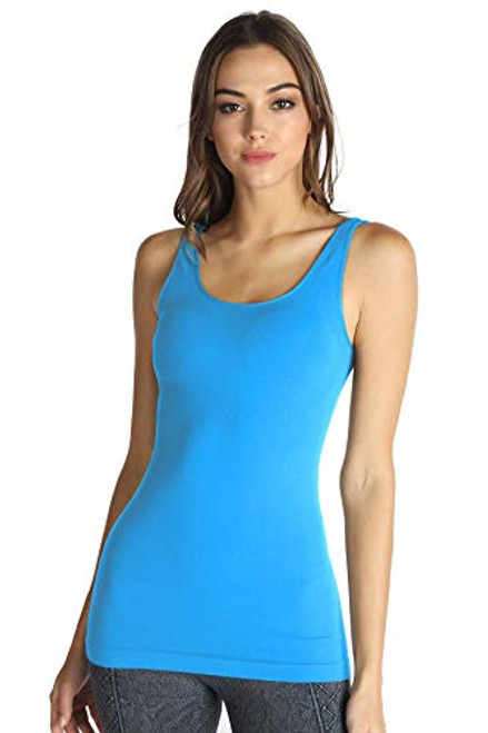 NIKIBIKI Women Seamless Premium Classic Tank Top, Made in U.S.A, One Size (Turquoise)